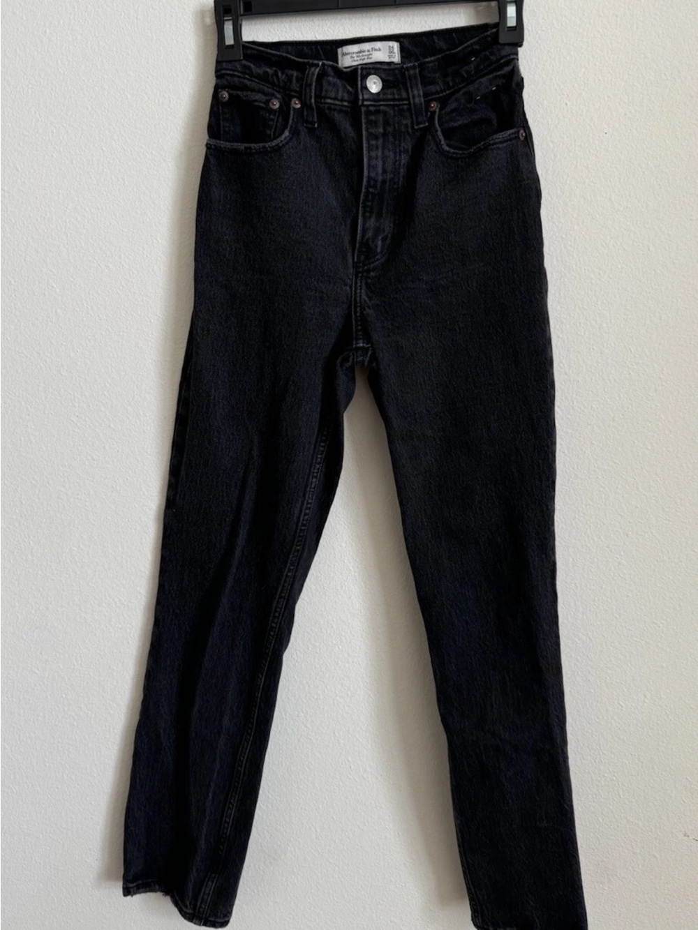 Abercrombie Fitch 90’s Straight Ultra High Rise Jeans 24 00 Black Curve Love